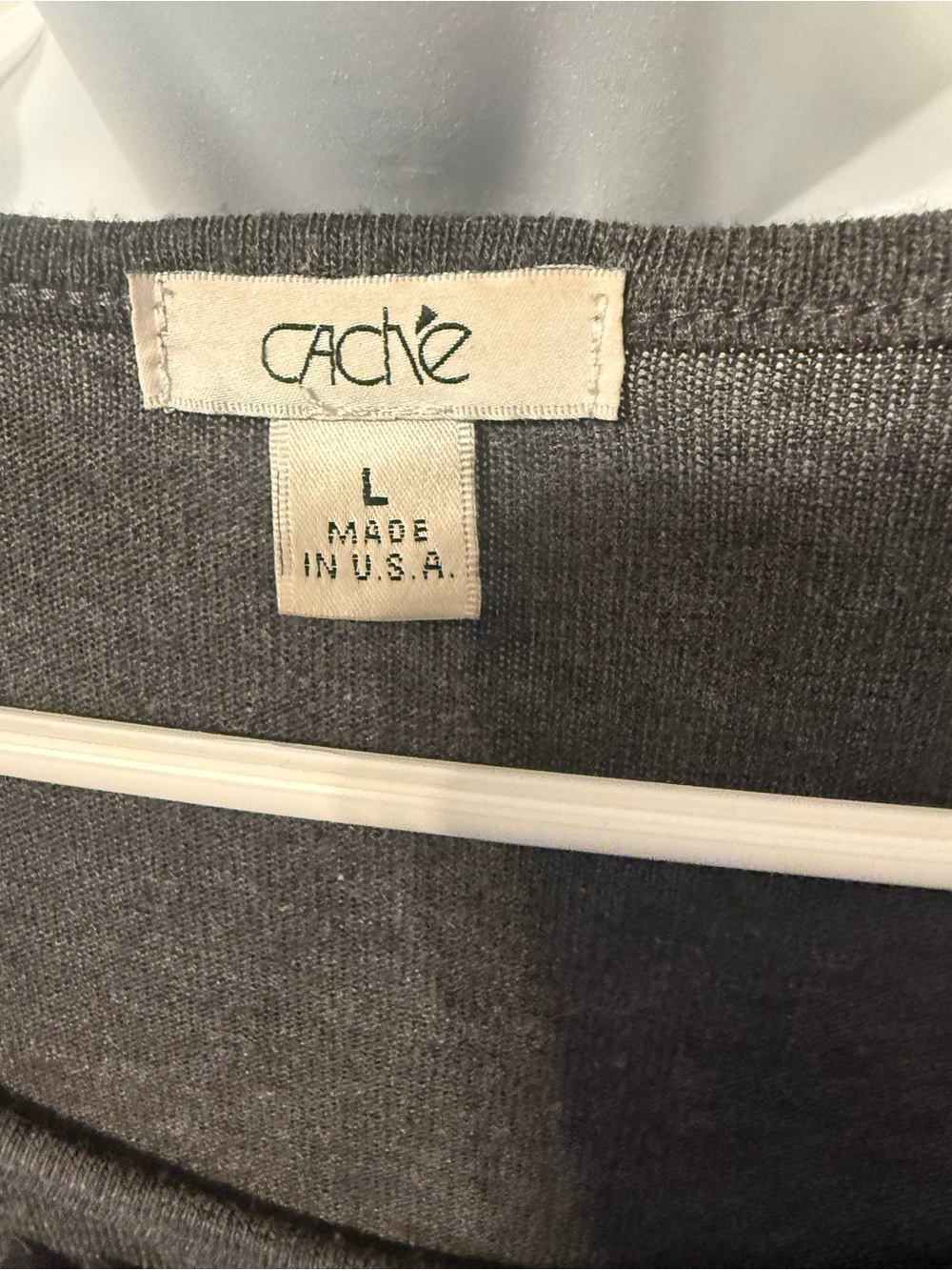 Cache Dark Gray Embellished Scoop-Neck Sweater - Picture 3 of 4